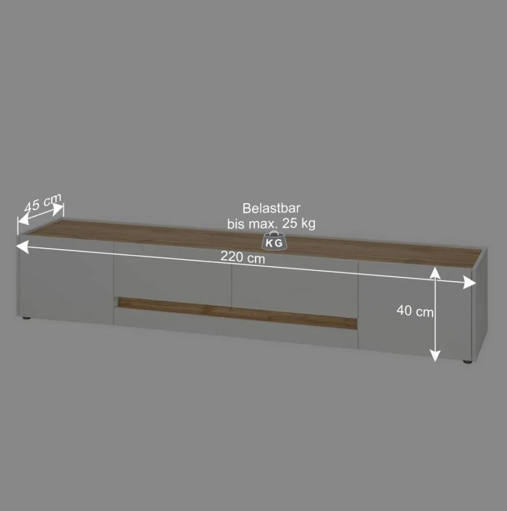 Wohnen Tv & Hifi-Möbel|Lowboards<Design TV Board in Weiß & Wildeiche Optik - Nonessia