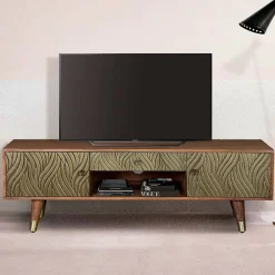 Wohnen Tv & Hifi-Möbel|Lowboards<Design TV Kommode aus Mangoholz und Metall - Filurina