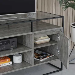 Wohnen Tv & Hifi-Möbel|Lowboards<Design TV Kommode in Eiche Grau - Midland