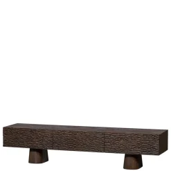 Wohnen Tv & Hifi-Möbel<Design TV Lowboard aus Mangoholz in Walnuss Braun - Glancossa