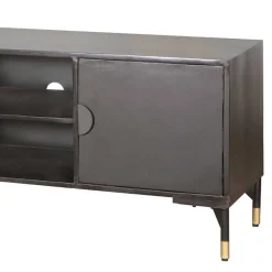 Wohnen Tv & Hifi-Möbel|Lowboards<Design TV Lowboard in Schwarz mit Messing - Alkatar