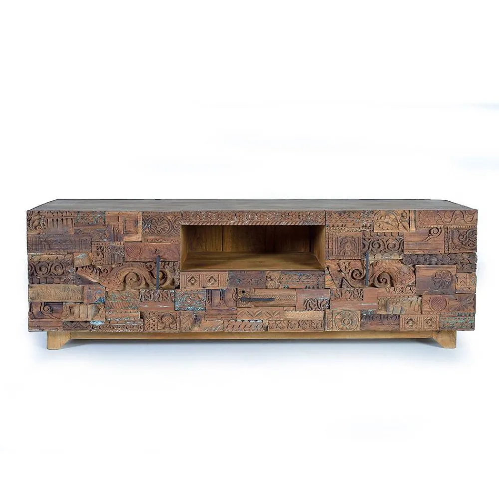 Wohnen Tv & Hifi-Möbel|Lowboards<Design TV-Lowboard aus Mangoholz rustikal - Lacid