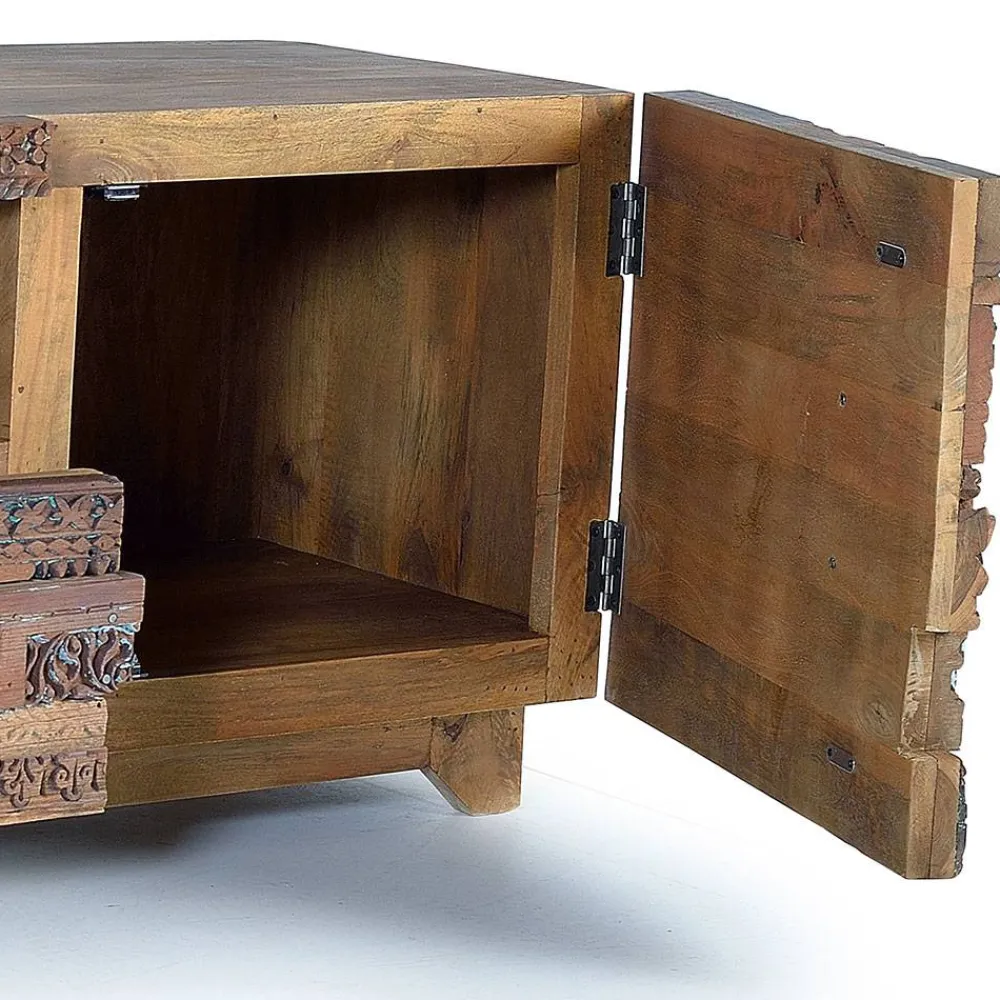 Wohnen Tv & Hifi-Möbel|Lowboards<Design TV-Lowboard aus Mangoholz rustikal - Lacid