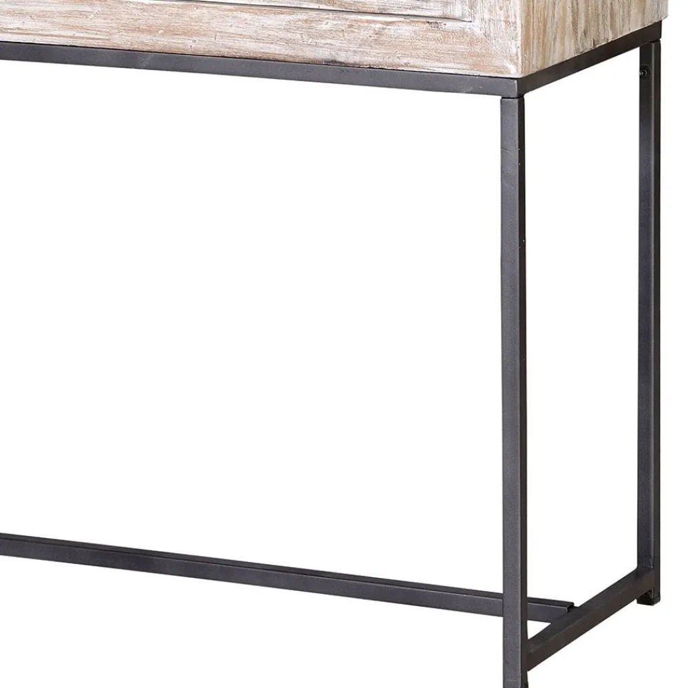 Wohnen Vitrinen<Design Vintageschrank in White Wash Mangoholz - Fudorus