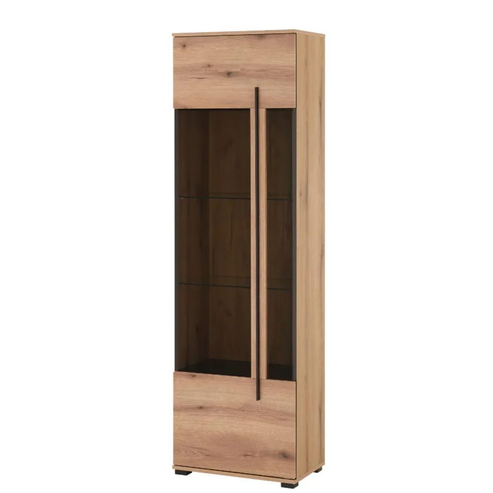 Wohnen Vitrinen<Design Vitrine in Holzoptik Eiche Natur - Brocus