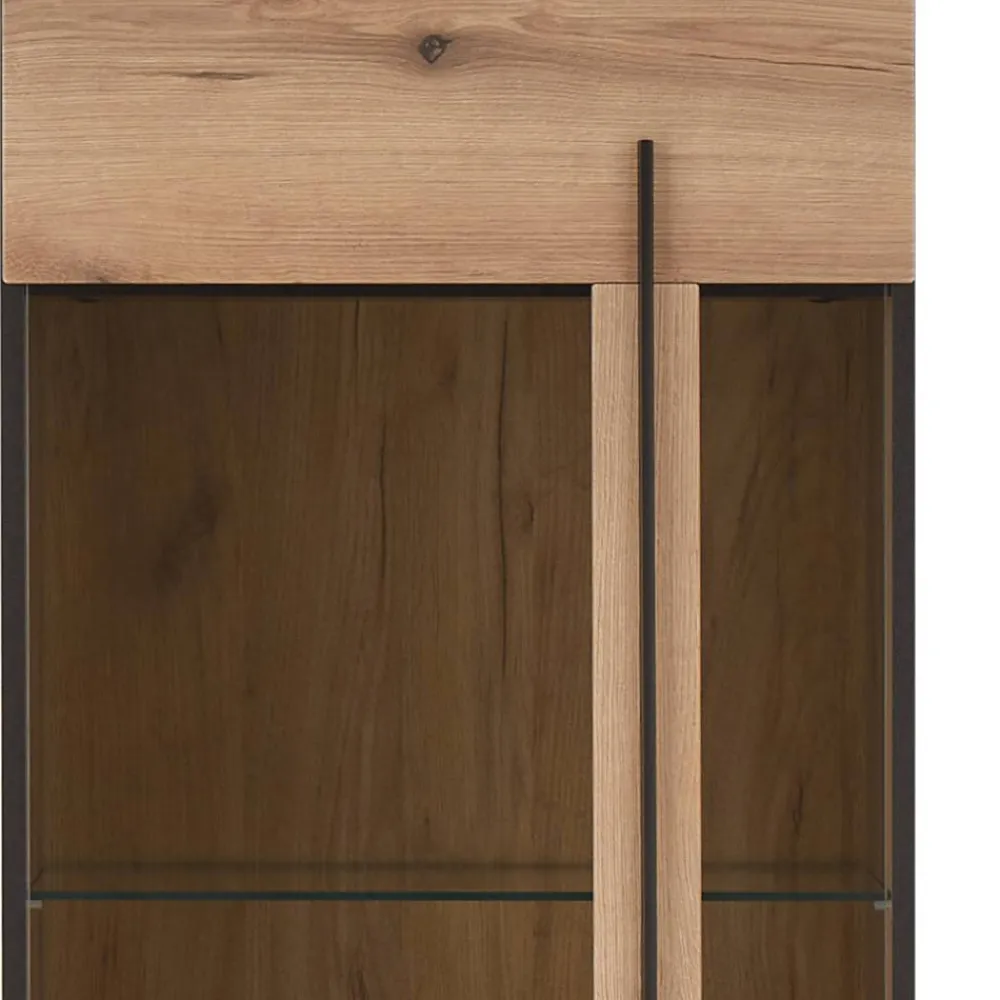 Wohnen Vitrinen<Design Vitrine in Holzoptik Eiche Natur - Brocus