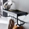 Wohnen Garderoben<Design Wandgarderobe aus Metall in Schwarz - National