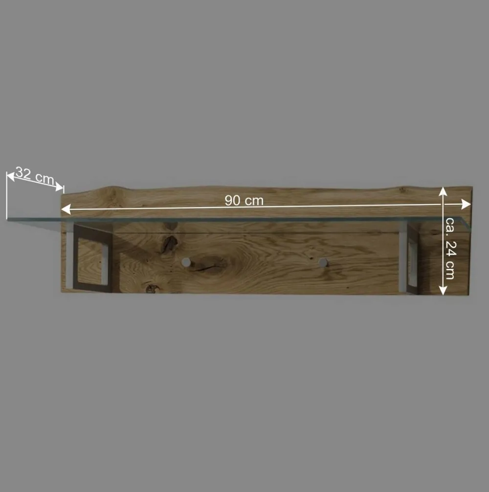 Wohnen Garderoben<Design Wandgarderobe mit Glas-Hutablage - Avidora