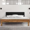 Wohnen Betten<Design Wildeichebett mit schwarzem Kopfteil - Olbysca I