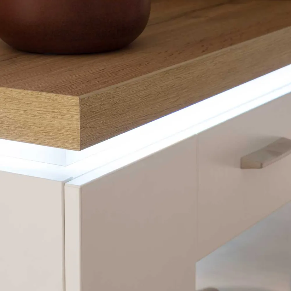 Wohnen Wohnwände<Design Wohnkombination mit Licht - Caldri (dreiteilig)