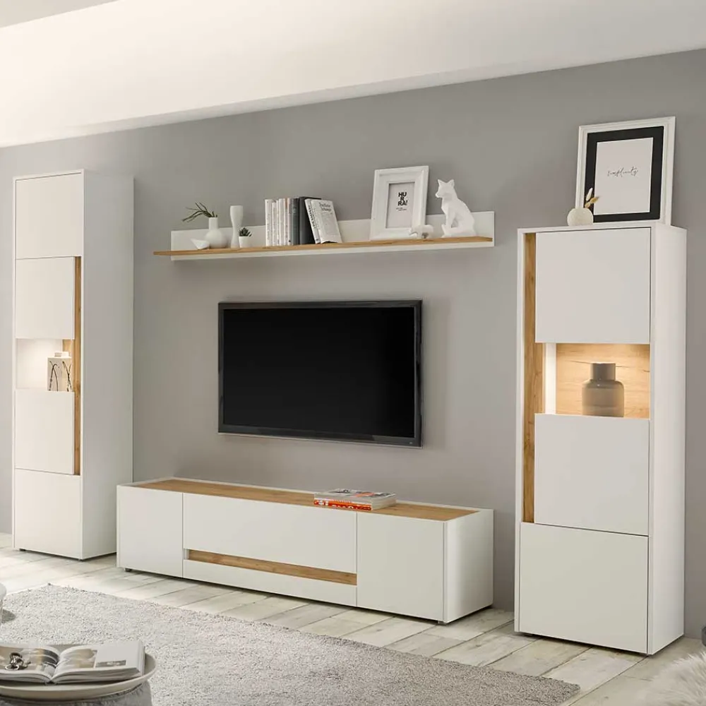 Wohnen Wohnwände<Design Wohnwand 270 cm breit - Nonessia (vierteilig)