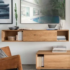Wohnen Wohnwände<Design Wohnwand aus Massivholz - Sinta (dreiteilig)