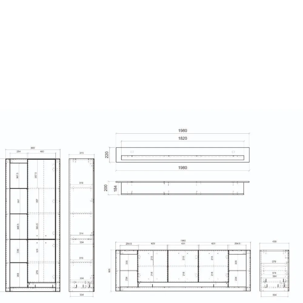 Wohnen Wohnwände<Design Wohnwand Set in Mattweiß - Adejano (dreiteilig)