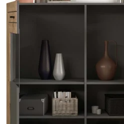 Wohnen Highboards<Design Wohnzimmerschrank mit Glaseinsätzen - Scarlett