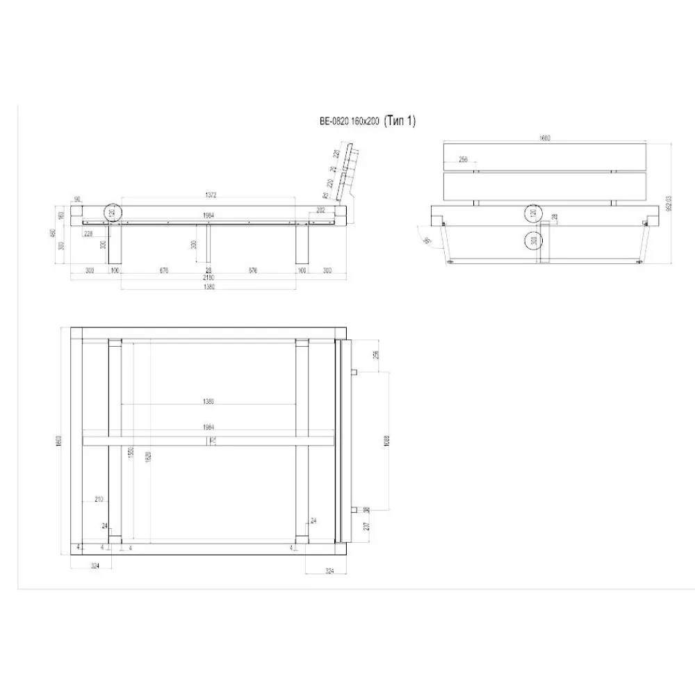 Wohnen Betten<Design-Balkenbett mit Polsterkopfteil - Kalastania