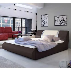 Wohnen Betten<Designbett in Dunkelbraun mit Creme - Dyronna