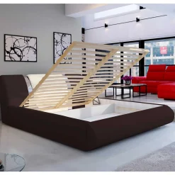Wohnen Betten<Designbett in Dunkelbraun mit Creme - Dyronna