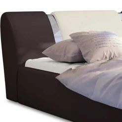 Wohnen Betten<Designbett in Dunkelbraun mit Creme - Dyronna