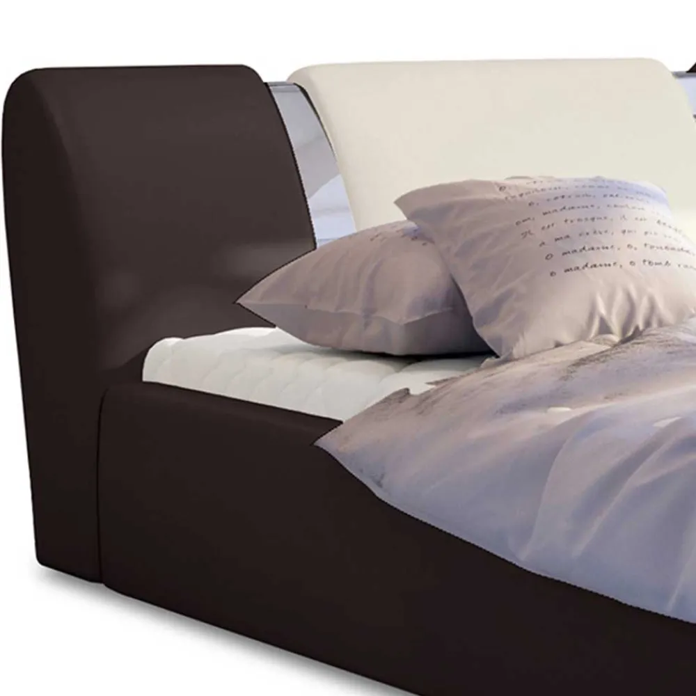 Wohnen Betten<Designbett in Dunkelbraun mit Creme - Dyronna