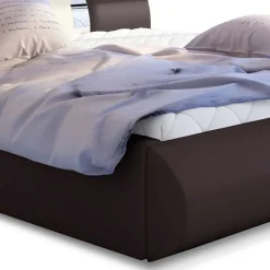 Wohnen Betten<Designbett in Dunkelbraun mit Creme - Dyronna