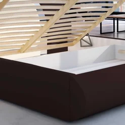 Wohnen Betten<Designbett in Dunkelbraun mit Creme - Dyronna