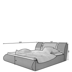 Wohnen Betten<Designbett in Dunkelbraun mit Creme - Dyronna