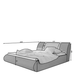 Wohnen Betten<Designbett in Dunkelbraun mit Creme - Dyronna
