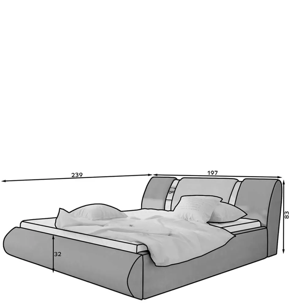 Wohnen Betten<Designbett in Dunkelbraun mit Creme - Dyronna