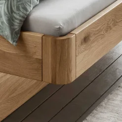 Wohnen Betten<Designbett mit zwei Bettkästen aus Wildeiche - Zennian (dreiteilig)