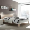 Wohnen Betten<Design-Doppelbett in hellem Esche Dekor & Weiß - Ezianas
