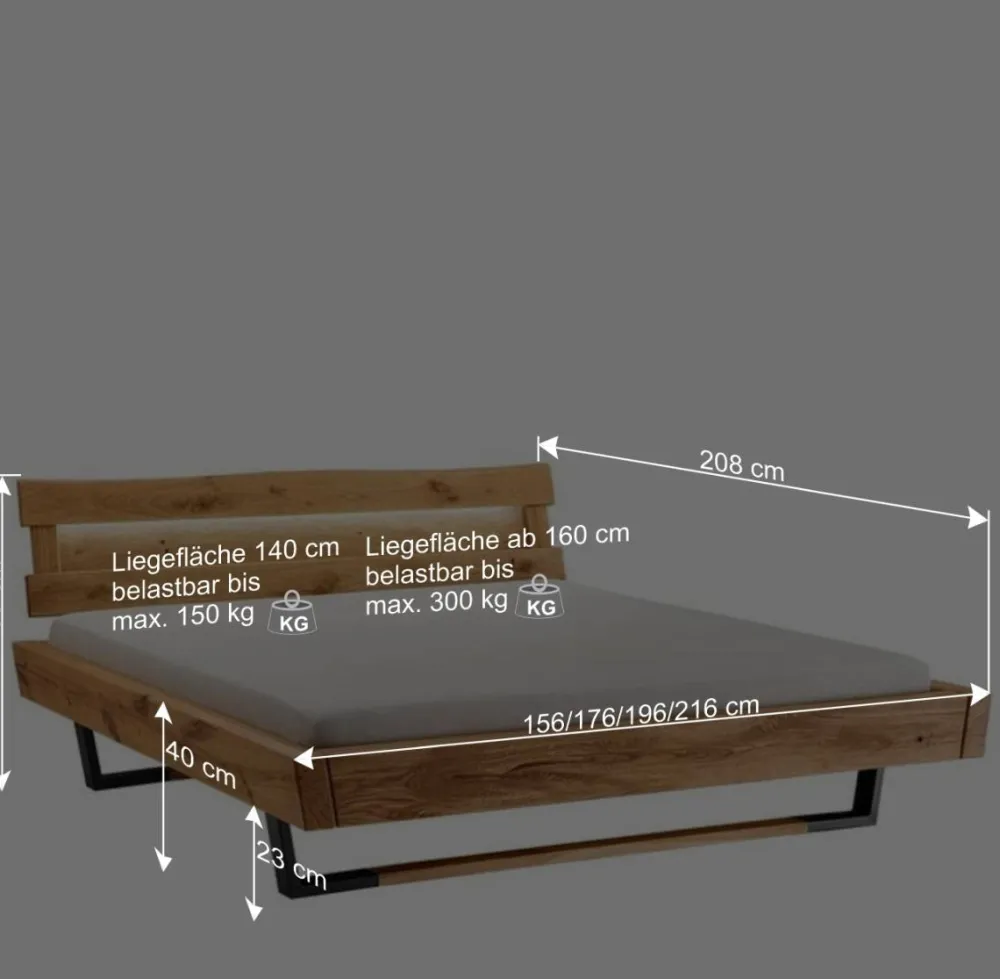 Wohnen Betten<Designer Balkenbett mit LED Beleuchtung - Syrecs