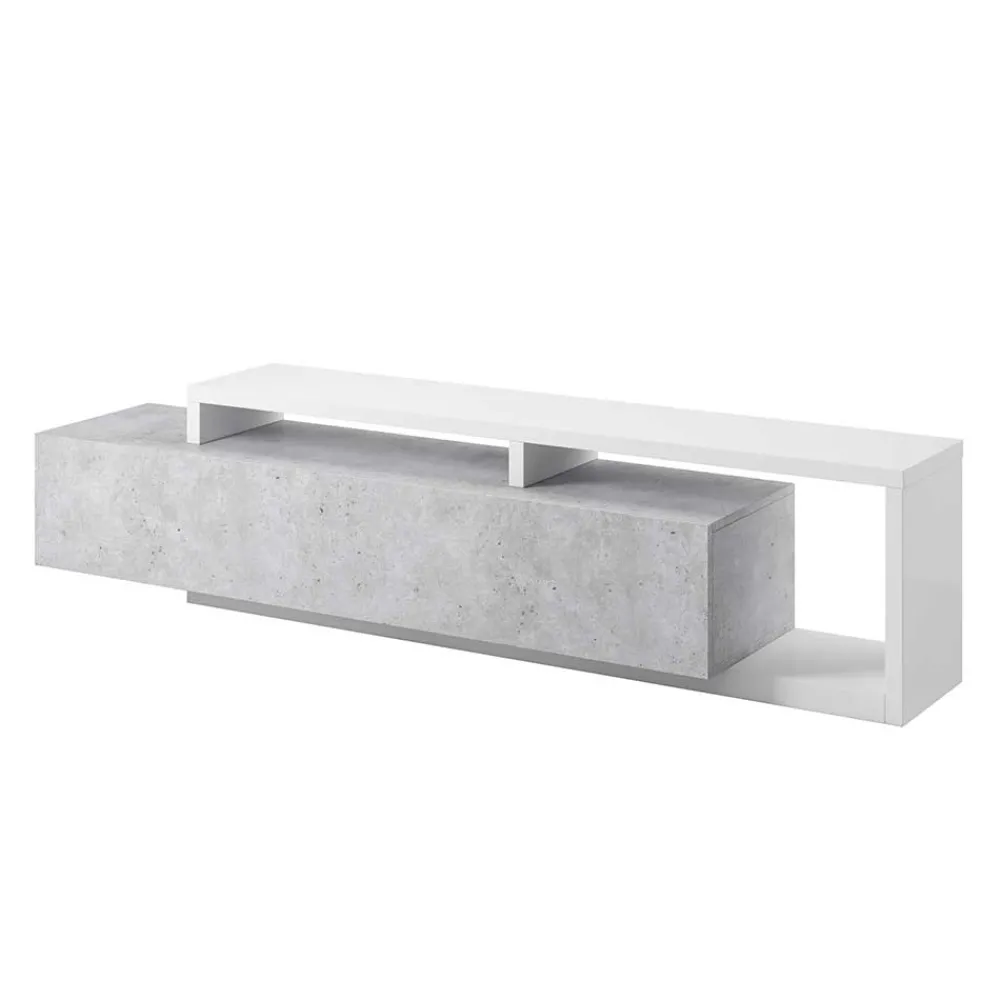 Wohnen Wohnwände<Designer TV Anbauwand in Betonoptik - Venatio (dreiteilig)