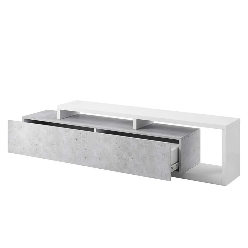 Wohnen Wohnwände<Designer TV Anbauwand in Betonoptik - Venatio (dreiteilig)