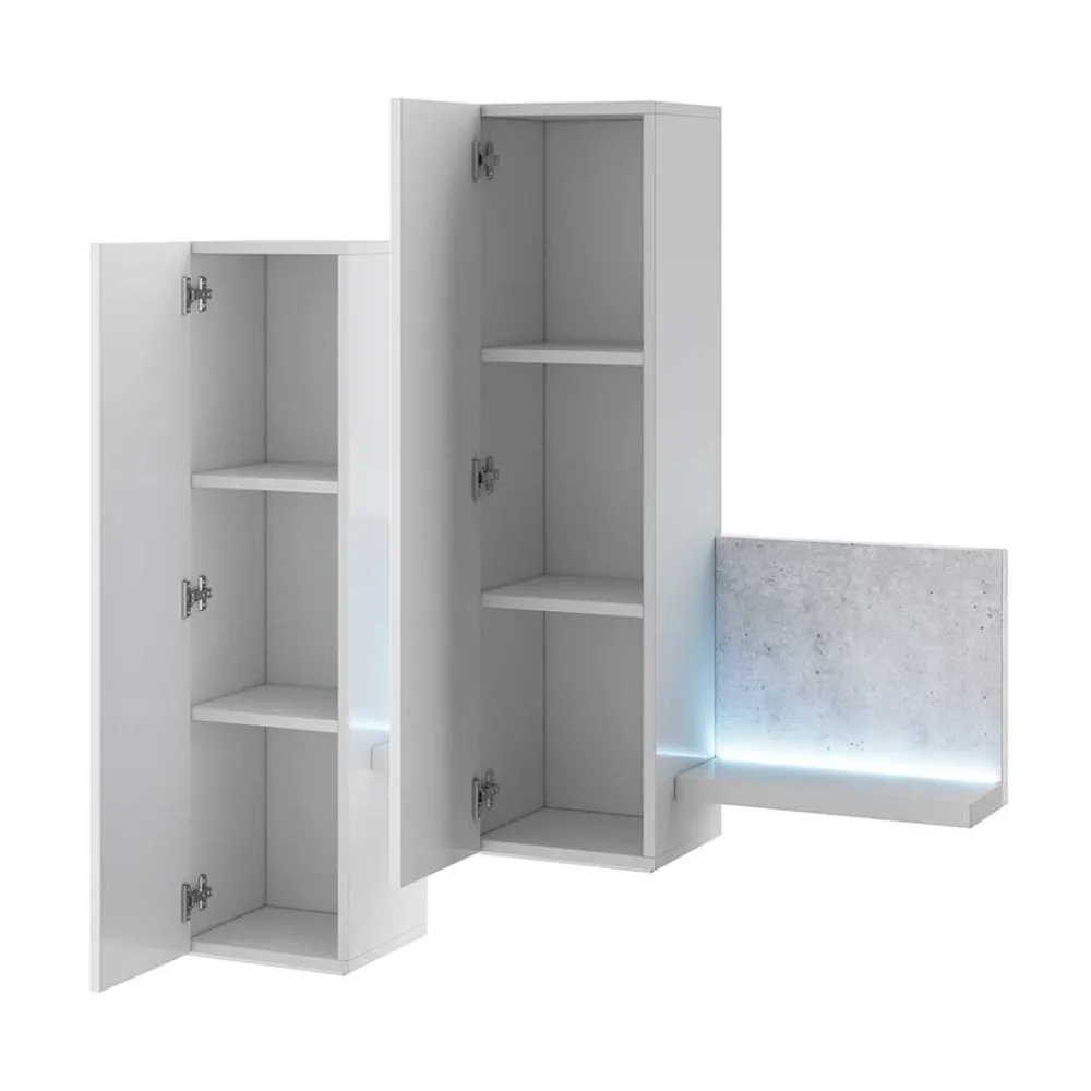 Wohnen Wohnwände<Designer TV Anbauwand in Betonoptik - Venatio (dreiteilig)