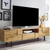 Wohnen Tv & Hifi-Möbel|Lowboards<Designer TV Unterschrank in Eiche Optik - Tiorondo