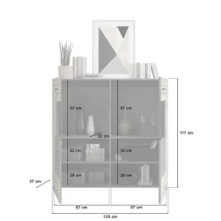 Wohnen Wohnwände<Designer Wohnwand Möbel 320 cm breit - Scarlett (dreiteilig)