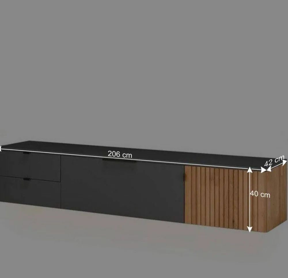 Wohnen Wohnwände<Designer Wohnwand Möbel mit LED - Cruzca (dreiteilig)
