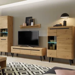 Wohnen Wohnwände<Designer Wohnwand Scandi Chic - Olcian (vierteilig)
