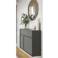 Wohnen Garderoben<Design-Kommode mit Spiegel Set - Flemingo (zweiteilig)