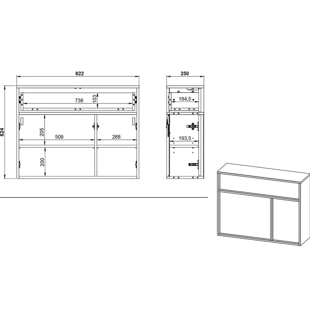 Wohnen Garderoben<Design-Kommode mit Spiegel Set - Flemingo (zweiteilig)