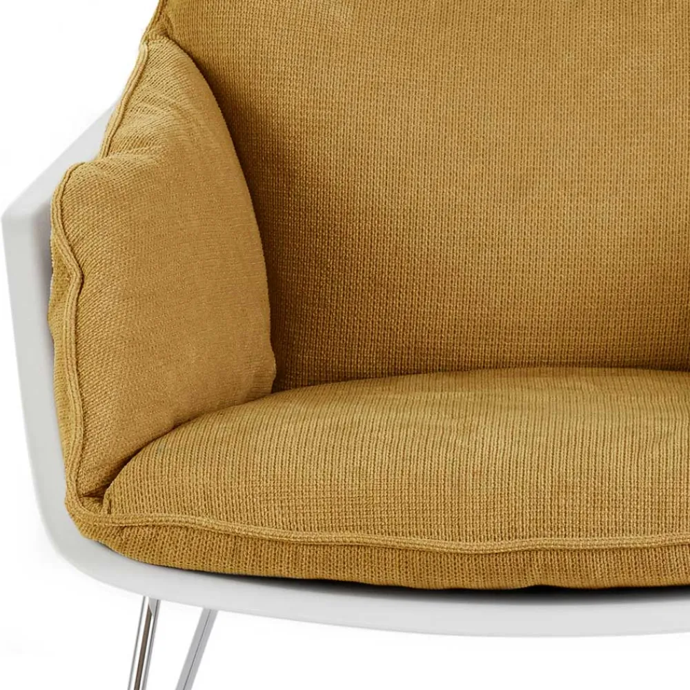 Wohnen Sessel|Stühle<Designsessel in Gelb und Weiß - Navarra (2er Set)