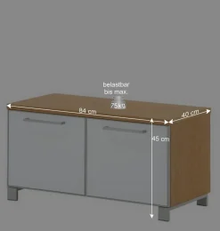 Wohnen Sitzbank<Dielenbank Wynoca mit Weißglas