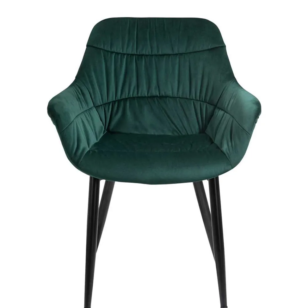 Wohnen Stühle<Dining Chair mit Armlehnen in Dunkelgrün - Pilawan