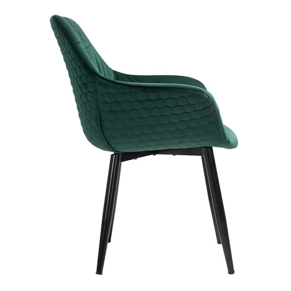 Wohnen Stühle<Dining Chair mit Armlehnen in Dunkelgrün - Pilawan