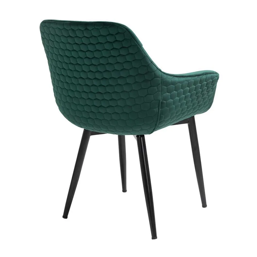 Wohnen Stühle<Dining Chair mit Armlehnen in Dunkelgrün - Pilawan