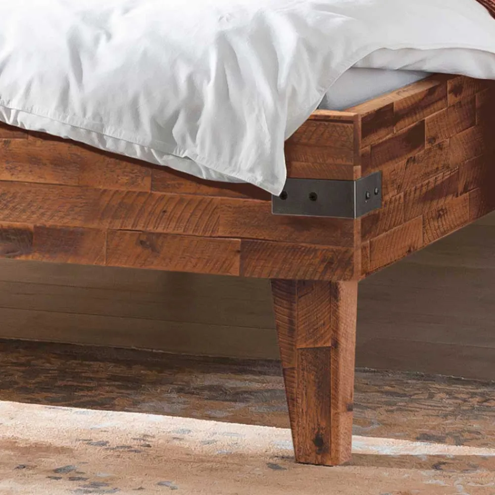 Wohnen Betten<Doppelbett aus Akazie mit Antik Finish - Caleena