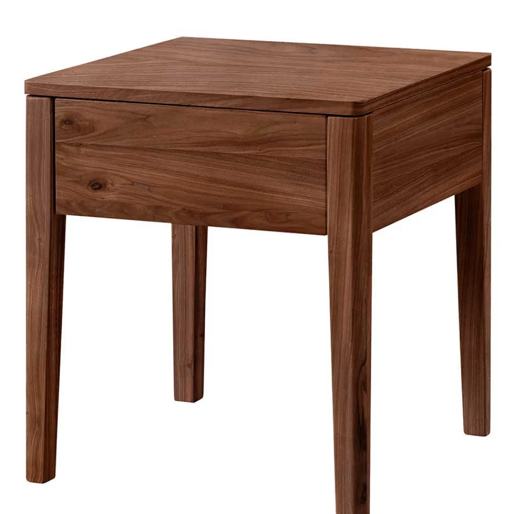 Wohnen Betten<Doppelbett aus Nussbaum mit Stahlfüßen - Gedessa