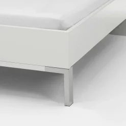 Wohnen Betten<Doppelbett Elburg mit Polsterkopfteil in Grau Braun
