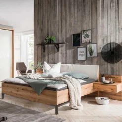 Wohnen Betten<Doppelbett im Set mit Nachtkommoden - Krofun (dreiteilig)