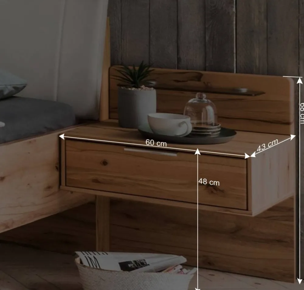 Wohnen Betten<Doppelbett im Set mit Nachtkommoden - Krofun (dreiteilig)